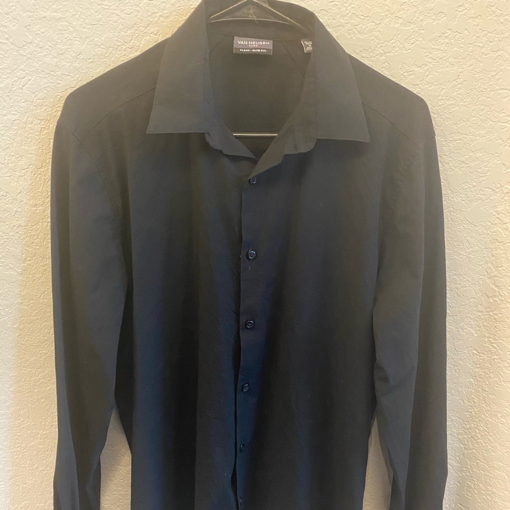 Van Heusen button down black shirt, medium size